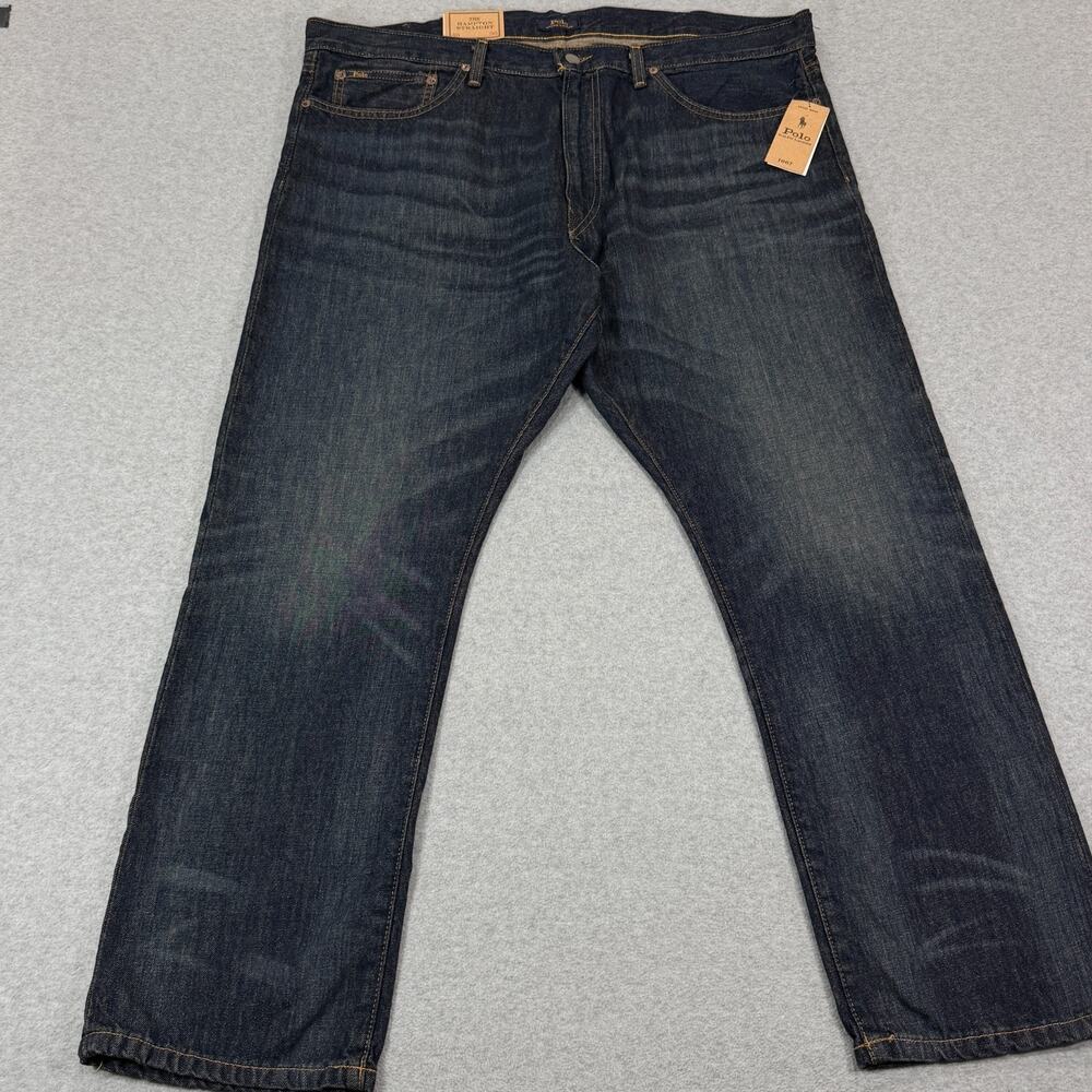 Polo Ralph Lauren Hampton Straight Jeans Mens 40x30 (Fit 42) Dark Wash Rope Dyed - Picture 2 of 16